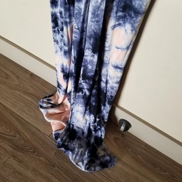 YFB Navy Tie Dye Drape Ruched Hamptons Modal Maxi Dress S - Picture 8 of 15